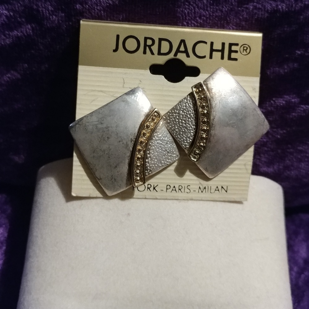1 pair of Jordache Earrings. Square-Clip ons- Used
